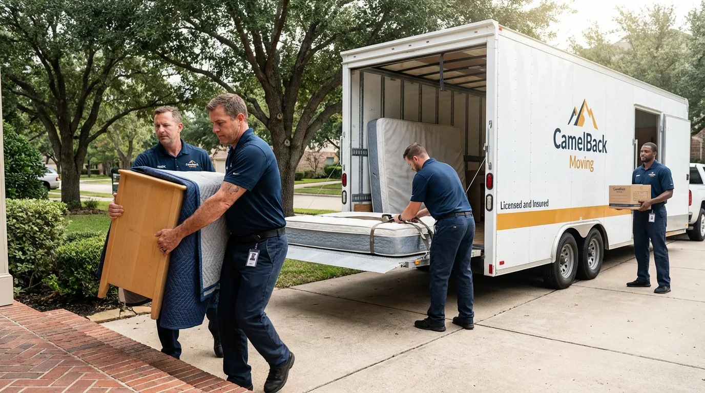 Crew loading residential truck for cross-state move from North Versailles, PA