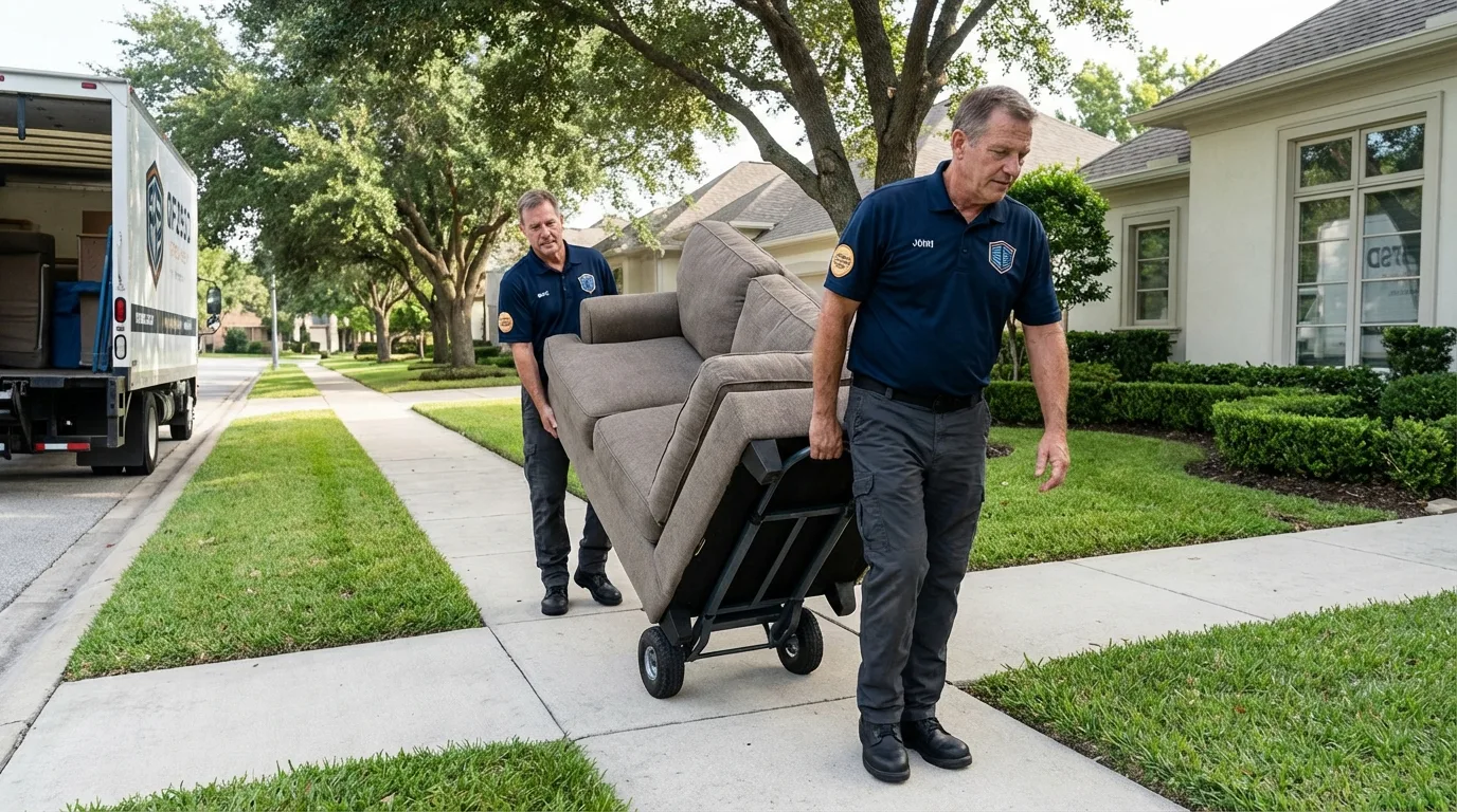 Local residential moving crew loading furniture in North Versailles, PA